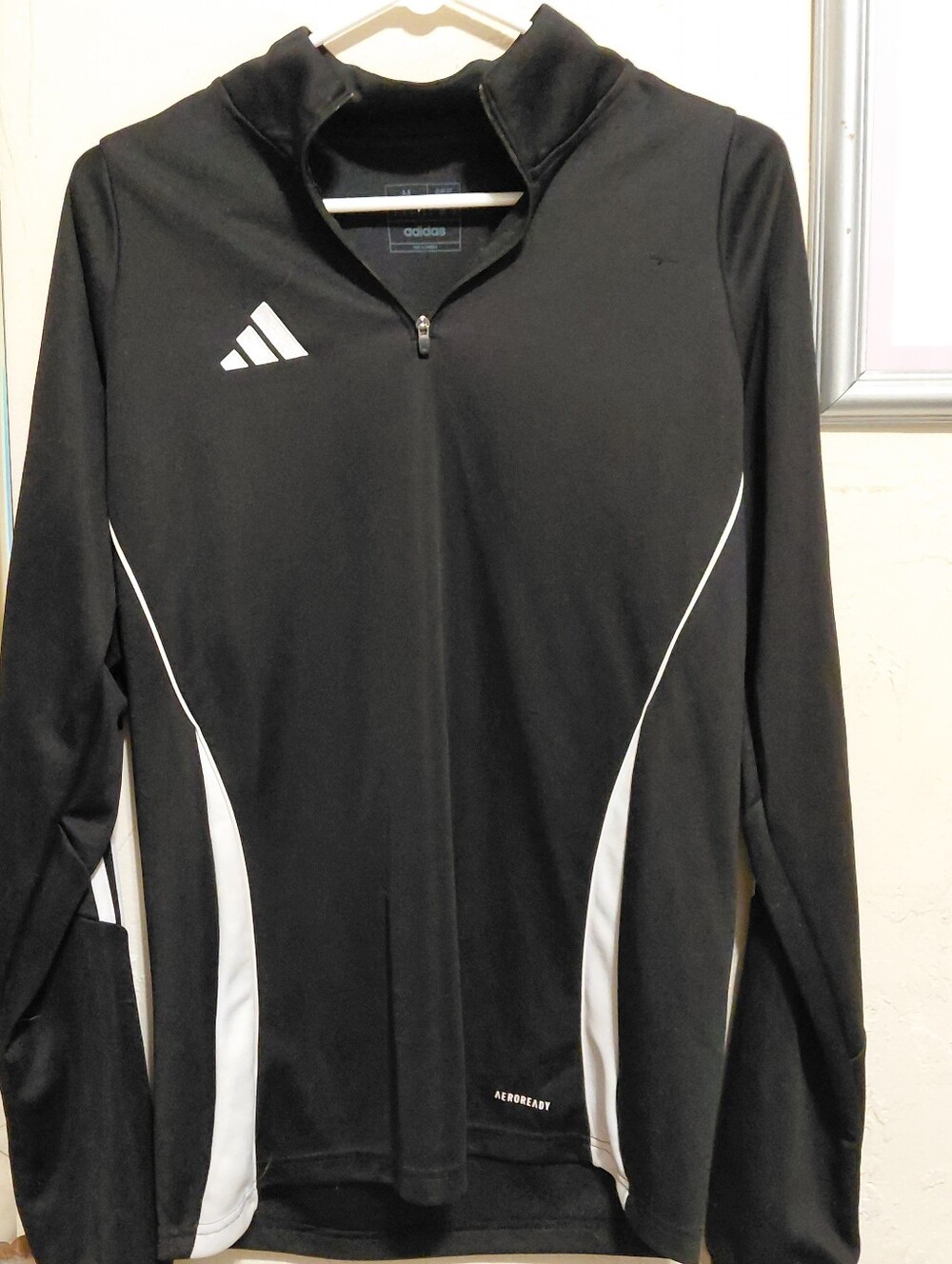 adidas Black & White Quarter-Zip Athletic Jacket